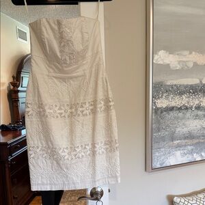 White House Black Market Strapless White Dress